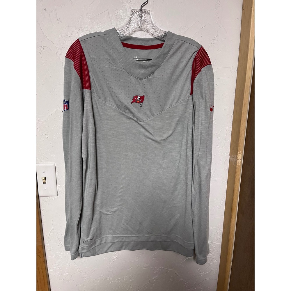 Nike Tampa‎ Bay Buccaneers NFL On-Field Dri-FIT Long Sleeve Shirt Mens M Grey